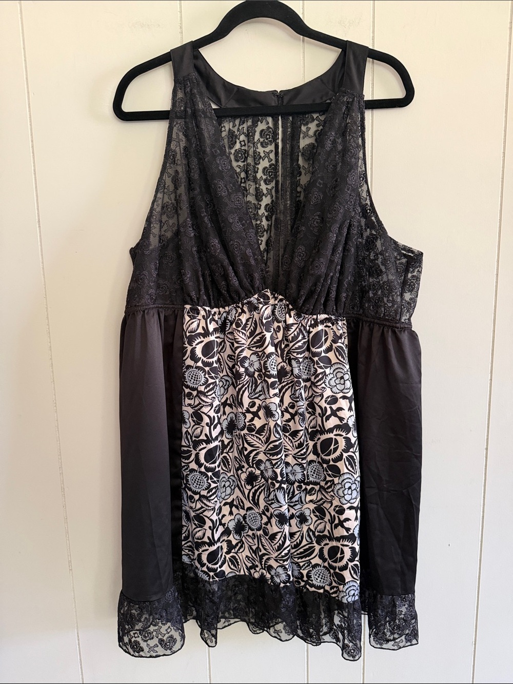 Sophie Theallet for Cacique Lace & Floral Chemise Dress Babydoll Size 22/24